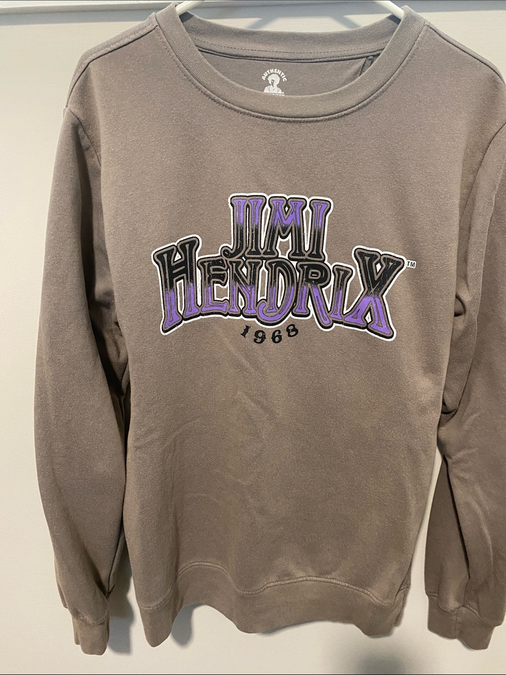 Jimi Hendrix Crewneck Sweatshirt - Gray with Purple Logo